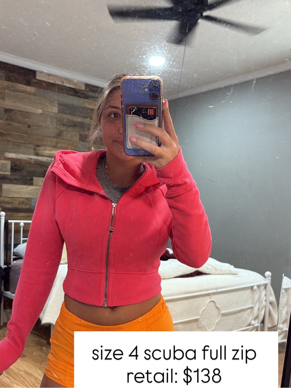 lululemon athletica Coral Pink Scuba Full-Zip Hoodie